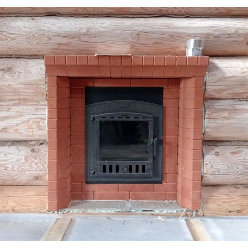 Портал банной печи КДМ универсальный из фигурного красного кирпича 