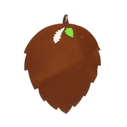 Салфетка фетр Банный лист коричневый