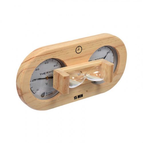 Термогигрометр c песочными часами Банные Штучки