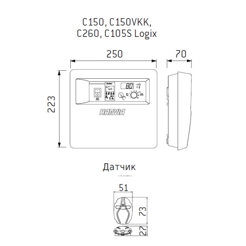 Пульт управления Harvia С150