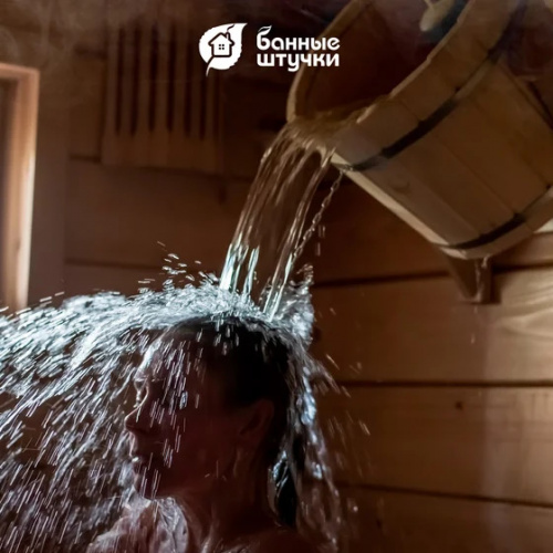 Обливное 20л с нерж.вставкой дуб "Цветочный орнамент" Банные штучки.